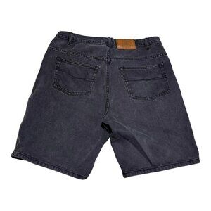 2000s Route 66 Relaxed Fit‎ Baggy Faded Black Cotton Shorts Men’s 34